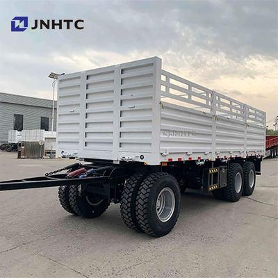 Full Trailer 3 Axle 40Ton Cargo Fence Full Trailer With Drawbar