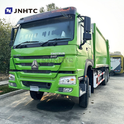 HOWO 6x4 Garbage Truck Compactor Euro 2 Waste Disposal Garbage Rear Loader Truck Green Diesel  Model New