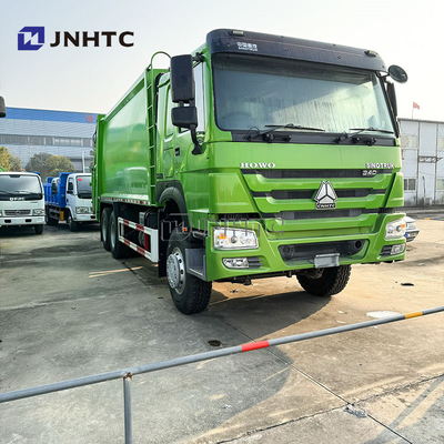 HOWO 6x4 Garbage Truck Compactor Euro 2 Waste Disposal Garbage Rear Loader Truck Green Diesel  Model New