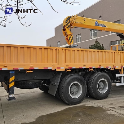 Howo Straight Arm Cargo With Crane Truck 6x4 10 Wheels 380hp 10T Good Price