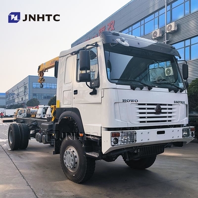 Heavy Truck HOWO Diesel Cargo Truck 4x4 6 Wheeler Chassis With Crane High Quality