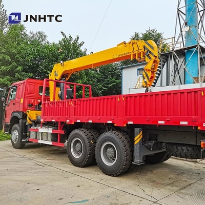 HOWO Traight Arm Crane Truck 6X4 10 Wheels 340hp 10 Ton Cargo Truck With Crane
