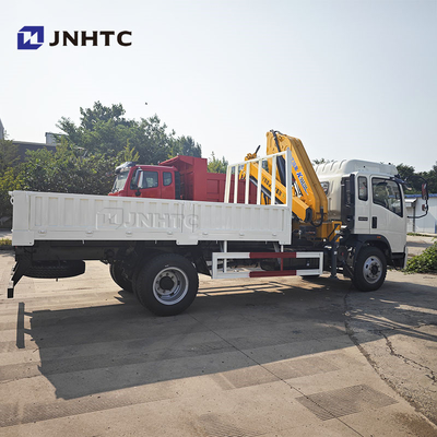 HOWO Cargo Carrying Crane Truck 290HP Belt Ladder 5-Ton Railboard Flat Plate Cargo Truck