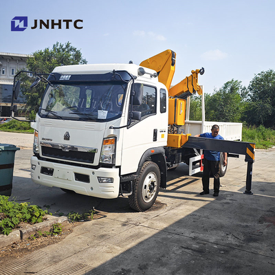 HOWO Cargo Carrying Crane Truck 290HP Belt Ladder 5-Ton Railboard Flat Plate Cargo Truck