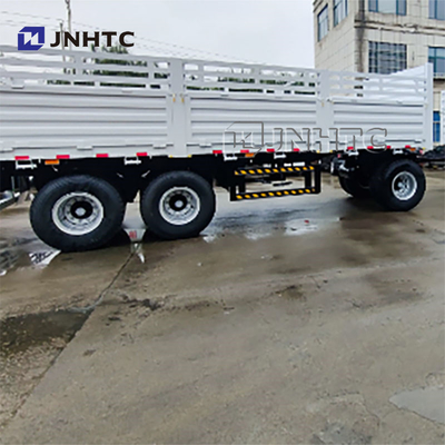 Full Trailer 3 Axle 40Ton Cargo Fence Full Trailer With Drawbar