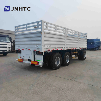 Full Trailer 3 Axle 40Ton Cargo Fence Full Trailer With Drawbar