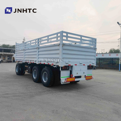 Full Trailer 3 Axle 40Ton Cargo Fence Full Trailer With Drawbar