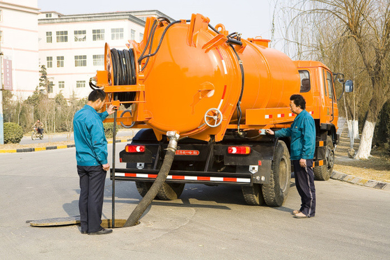 Sewage Waste Disposal Truck With High Pressure Washing And Suction Combination