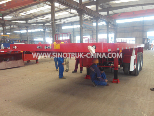 40 Feet Container Carrying Flat Bed Heavy Duty Semi Trailers 3 Axles 30-60 Tons 13m
