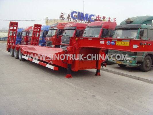 3 Axles 80 Tons 17m Hydraulic Flatbed Trailer 12 Wheels Loading Construction