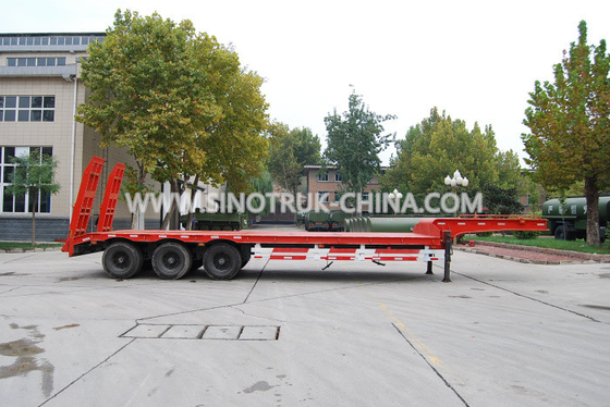 3 Axles 80 Tons 17m Hydraulic Flatbed Trailer 12 Wheels Loading Construction