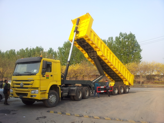 Color Optional Heavy Duty Dump Trailers 40 Tons Load Capacity And HYVA Lifting Sytem