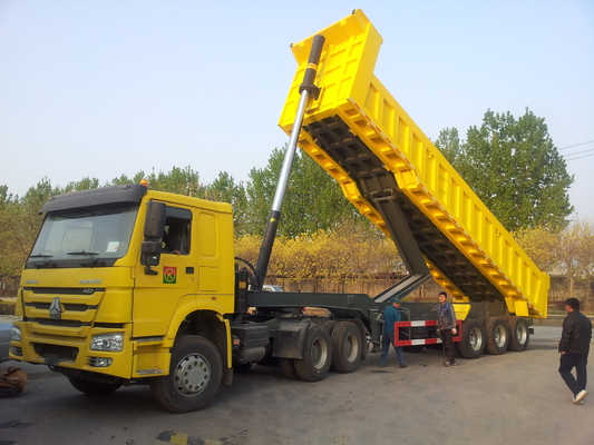 Color Optional Heavy Duty Dump Trailers 40 Tons Load Capacity And HYVA Lifting Sytem