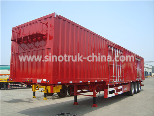 Van Type Heavy Duty Semi Trailers 12  Wheels With 3 PCS 13T Load Capacity Axle