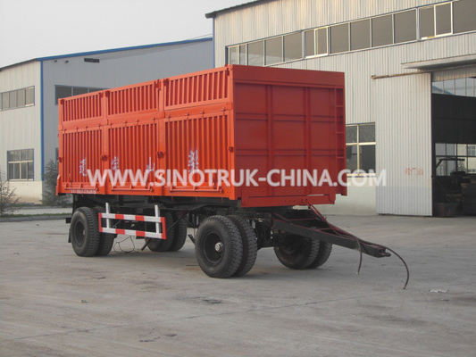 Red Heavy Duty Semi Trailers / 25 Tons Van 3 Axle Trailer With 12.00R20 Triangle Tyre