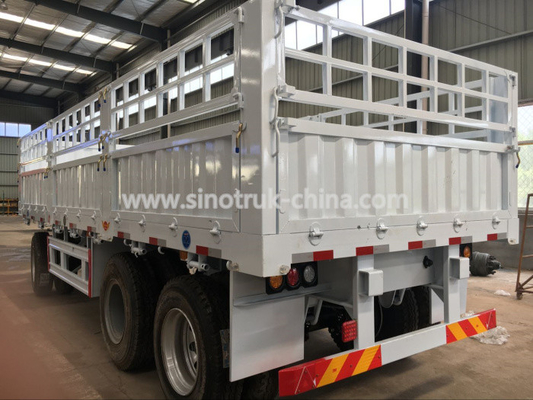 20 Tons 3 Axles Heavy Duty Semi Trailers Dropside Full Trailer 12 Wheels ABS Optional