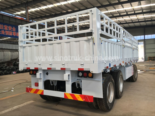 20 Tons 3 Axles Heavy Duty Semi Trailers Dropside Full Trailer 12 Wheels ABS Optional