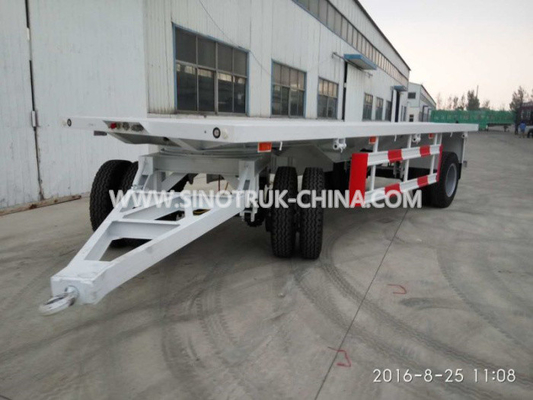 15 Tons Heavy Duty Semi Trailers , 8 Wheels 2 Axles Flatbed Truck Trailer