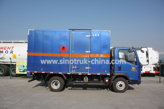 116HP multi color Light Duty Commercial Trucks  , HOWO 4*2 Light cube van truck