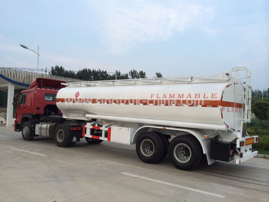 8 Wheels 2 Axles Tank Semi Trailer With Landing Gear 2 Manholes And 2 Rooms