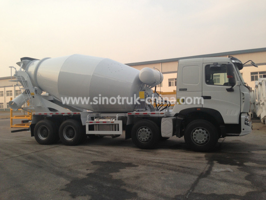 371hp 8×4 4 Axle Concrete Mixer Truck Color Optional With 16 Cbm Tanker