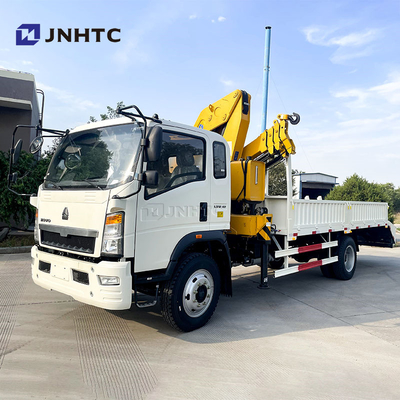 New Or Used Truck Mounted Crane HOWO Cargo Tow Crane Truck with Ladder 10 Tons Telescopic Extend Boom Truck