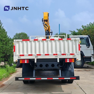 HOWO Crane Truck With 4X2 6 Wheels Crane 5 Ton Cargo Truck With 12ton Folding Arm Crane