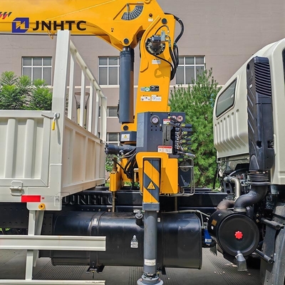 HOWO Crane Truck With 4X2 6 Wheels Crane 5 Ton Cargo Truck With 12ton Folding Arm Crane