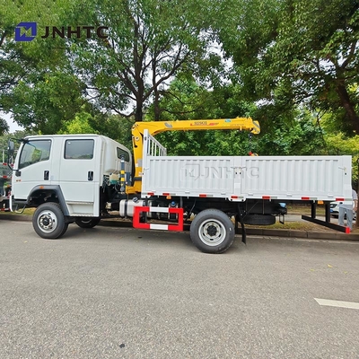 HOWO Crane Truck 4X2 6 Wheels Crane 5 Ton Cargo Truck With 12ton Straight Arm Crane Truck