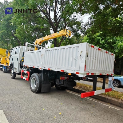 HOWO Crane Truck 4X2 6 Wheels Crane 5 Ton Cargo Truck With 12ton Straight Arm Crane Truck