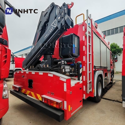 Howo TX Fire Fighting Truck 5000L Water Foam Tanker 4X4 With Crane Truck