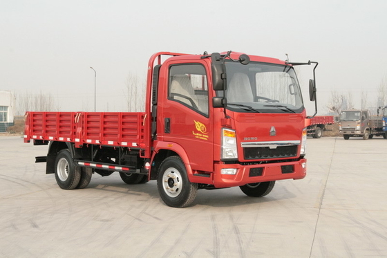 10 Ton 4x2 Sinotruk Howo7 Heavy Cargo Truck Red Color 6 Tires With Air Conditioner