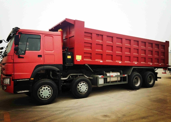 8×4 371HP Heavy Duty Dump Truck 32 Tons Load 30CBM Dump Box White Red Yellow Color