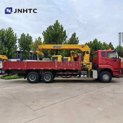 Knuckle Boom 8 Ton Hydraulic HOWO NX Cargo Flatbed Truck Mounted Crane For Sale