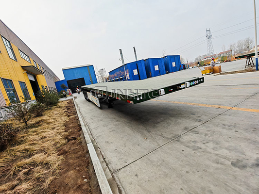 3 Axles 40tons Flatbed Semi Trailer 20ft 40ft Containers
