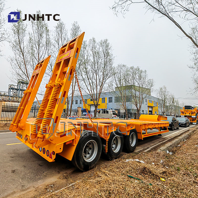 Heavy Duty 60 80 Tons Lowbed Truck Semi Trailer With Leaf Spring Suspension System And Water Function