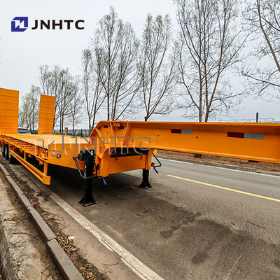 Heavy Duty 60 80 Tons Lowbed Truck Semi Trailer With Leaf Spring Suspension System And Water Function