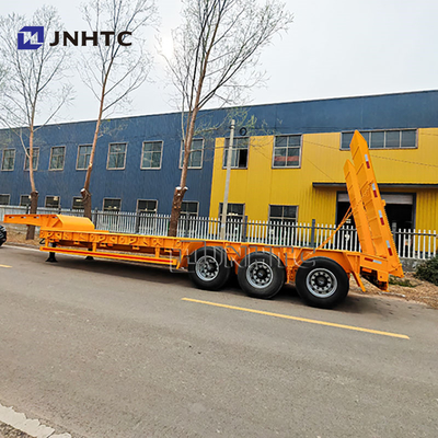 Heavy Duty 60 80 Tons Lowbed Truck Semi Trailer With Leaf Spring Suspension System And Water Function
