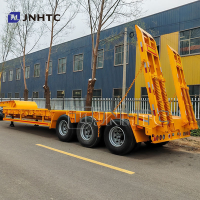 Heavy Duty 60 80 Tons Lowbed Truck Semi Trailer With Leaf Spring Suspension System And Water Function