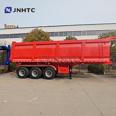 Hydraulic Dump Tipper Trailer 3 Axle Semi Trailer For Construction Waste / Sand Transport