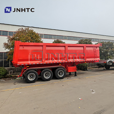 Hydraulic Dump Tipper Trailer 3 Axle Semi Trailer For Construction Waste / Sand Transport