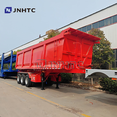 Hydraulic Dump Tipper Trailer 3 Axle Semi Trailer For Construction Waste / Sand Transport