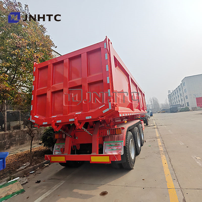 Hydraulic Dump Tipper Trailer 3 Axle Semi Trailer For Construction Waste / Sand Transport