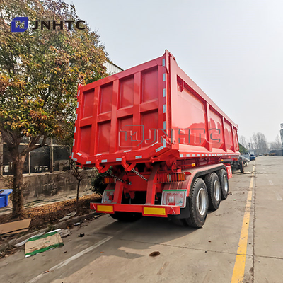 Hydraulic Dump Tipper Trailer 3 Axle Semi Trailer For Construction Waste / Sand Transport