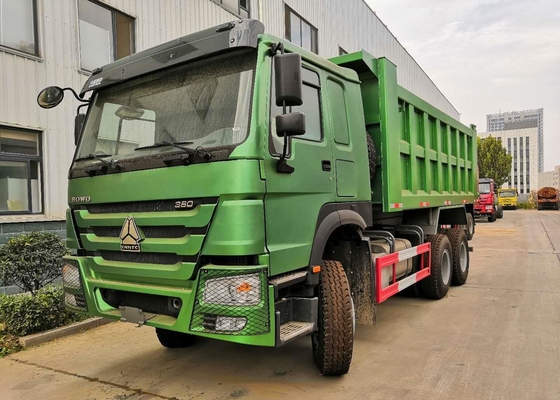 Green Dump Mining Tipper Trucks / Heavy Dump Truck Steel Framed Structure