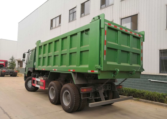 Green Dump Mining Tipper Trucks / Heavy Dump Truck Steel Framed Structure