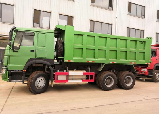 Green Dump Mining Tipper Trucks / Heavy Dump Truck Steel Framed Structure