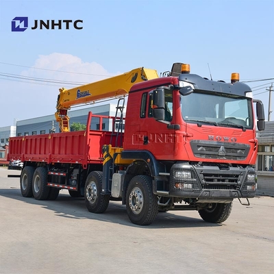 Howo TX Cargo Truck Mounted Crane 8x4 12ton To 20 Ton Straight Arm Crane  Truck