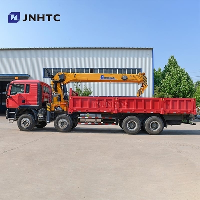 Howo TX Cargo Truck Mounted Crane 8x4 12ton To 20 Ton Straight Arm Crane  Truck