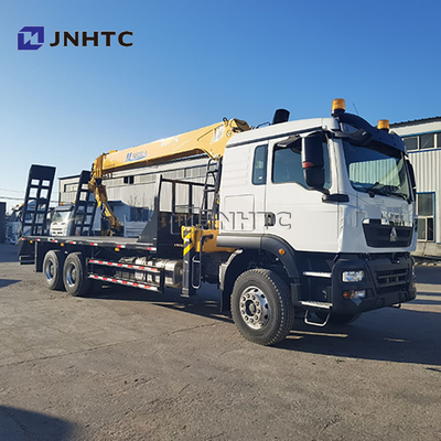 New HOWO TX380 6x4 12T Flatbed Dropside Capacity Cargo Transporting Truck Straight Arm Boom Crane Trucks for Sale